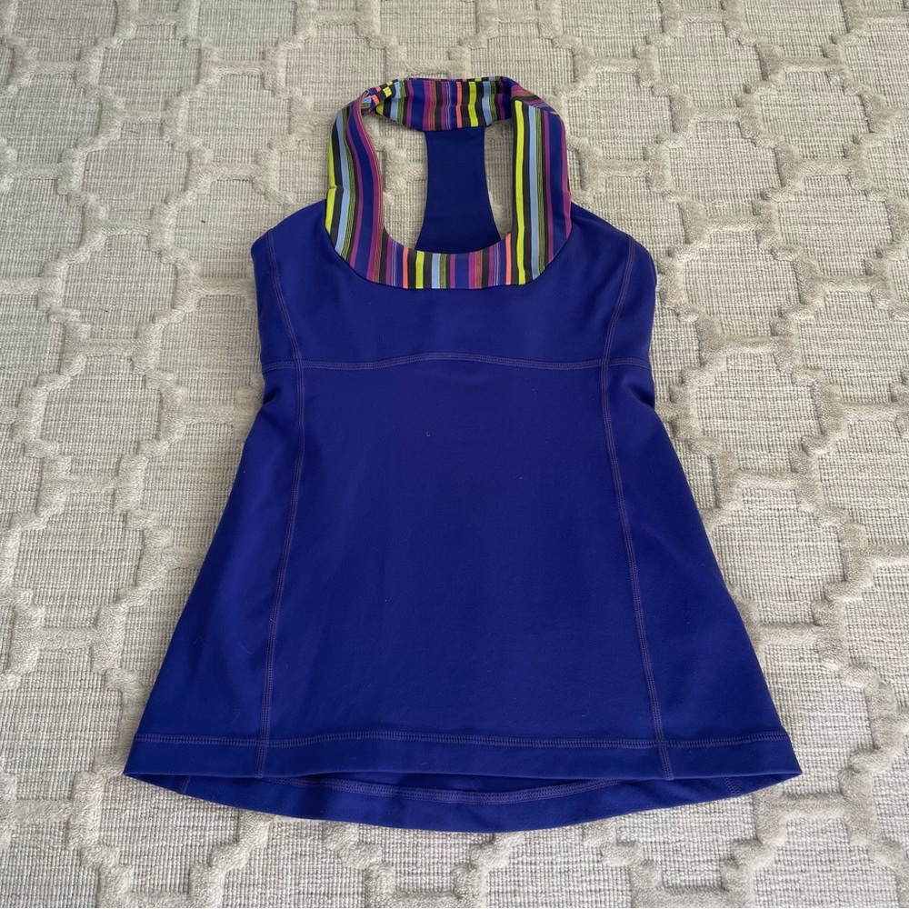 Lululemon scoop neck tank, size 4, royal blue